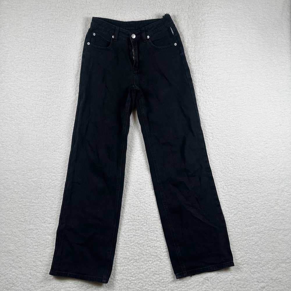 UNIF Black Wide Leg High Waisted Cotton Denim Jeans Size 24